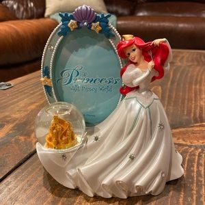 Retired Disney Ariel Wedding Photo Frame with Snow globe